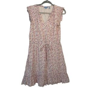 Draper James Pink Floral Mini Sundress Flutter Sleeve Size Small Casual Southern